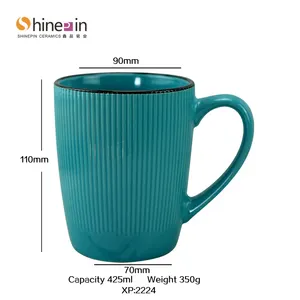 Fornecedor da China, conjunto de xícara e pires de chá em porcelana de sublimação personalizada, caneca de cerâmica country sty, caneca de cerâmica nórdica