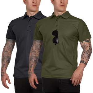 Polo d'été européen et américain pour homme, décontracté, couleur unie, à manches courtes, coupe ample, en polyester anti-boulochage - Product Image 1