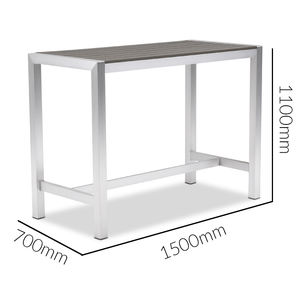 Coets 2 años de garantía 4 plazas 1500 aluminio rectángulo al aire libre restaurante Silla de mesa alta <span class=keywords><strong>con</strong></span> madera PS - Product Image 3