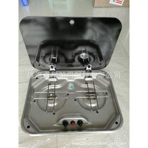 Estufa de Gas de Doble Quemador de Acero Inoxidable con Cubierta de Vidrio Templado 480*370*50mm para Autocaravanas, Yates y Casas Prefabricadas - Product Image 5