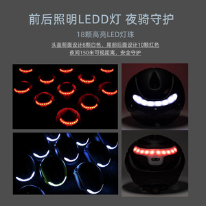 Casque de cyclisme avec lumière LED, chargement USB, visière anti-buée pour vélo de route, conduite nocturne, déplacements urbains - Product Image 4