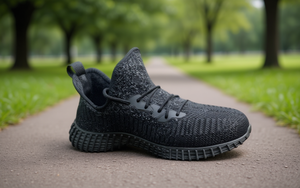 Scarpe da Fitness Unisex in Mesh con Suola in Gomma e Intersuola in EVA, Sneakers per Cross Training Nere - Product Image 2