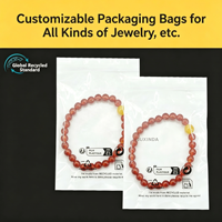 Sacs d'emballage refermables écologiques certifiés GRS avec logo personnalisé pour l'emballage de bijoux et de bracelets