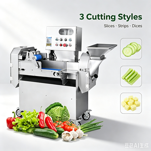 Coupe-légumes industriel à double tête avec large entrée pour charcuterie, atelier, supermarché et <span class=keywords><strong>station</strong></span> de découpe de légumes frais - Product Image 1