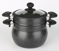 Couscoussier marocain à induction en aluminium, forme perle, 2 niveaux