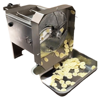 Professionele gemotoriseerde elektrische plantain- en bananenchips snijmachine met roestvrijstalen messen voor de voedingsindustrie