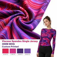 Tissu jersey en viscose et rayonne élasthanne imprimé, jersey simple, pour vêtements féminins ajustés à manches longues - Fournisseur