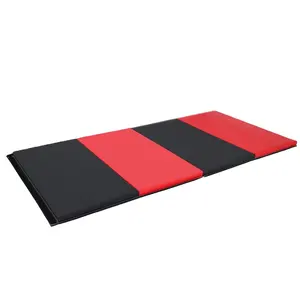 New products red and black premium four folding gymnastics mat crash mats