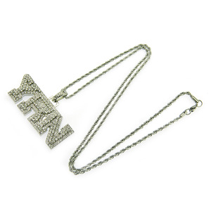 Nouveau Collier Pendentif Torsadé Lettre <span class=keywords><strong>YRN</strong></span> Diamant Hip Hop – Pendentif Polyvalent Hipster - Product Image 5