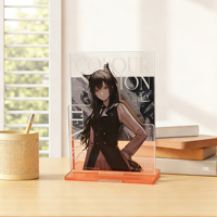 Support de Présentation de Figurines d'Anime en Acrylique Personnalisé OEM pour Bureau avec Base Colorée