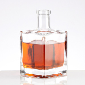 Botella de vidrio de Ginebra cuadrada vacía de 500ml para cenas, bebidas de <span class=keywords><strong>brandy</strong></span>, botellas de vidrio para utensilios vintage de jugo - Product Image 3