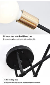 Kreative Glas Design Wohnzimmer Lampe Kronleuchter Decke Pendel leuchten Dekor moderne runde mehrere Stab Eisen LED Pendel leuchte - Product Image 6