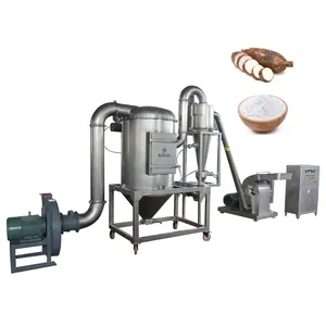 With dust collecting system cassava flour grinding machine