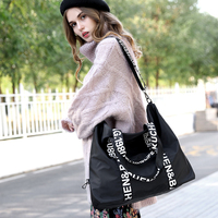 Sac fourre-tout surdimensionné en nylon haute densité avec logo personnalisé pour femme, sac à main décontracté pour le travail, le shopping et les voyages, avec bretelles imprimées