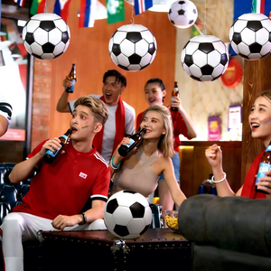 10 Piezas de Farolillos de Papel con Forma de Balón de Fútbol de 8 Pulgadas, Recuerdos para Fiestas, Decoración para Colgar en Interiores, Centro de Mesa, Tema de la Copa Mundial de Fútbol - Product Image 3