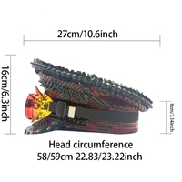 Chapeau de fête steampunk noir et rouge à sequins, avec lunettes à strass et pointes, pour Burning Man, festivals, plage et occasions décontractées, vente en gros, MOQ 3
