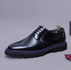 Chaussures habillées décontractées de luxe originales à bout carré, en cuir véritable, légères, respirantes, antidérapantes, grande taille 46, à lacets, semelle épaisse - Product Image 6