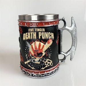 Mug Vintage 3D Kreatif <span class=keywords><strong>2026</strong></span> Cangkir Bir Resin Baja Tahan Karat Baru MBA07 Desain Retro Mug Death Cup untuk Penggemar Five Finger - Product Image 3