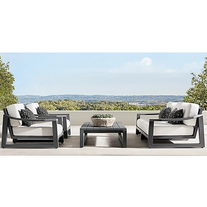Modernistic sturdy and exquisite aluminum patio furniture extreme comfort garden sofa and coffee table sets