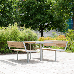 Modern Design Wood Grain <b>Folding</b> <b>Table</b> Removable Umbrella Lightweight Picnic Camping Chair Set for Outdoor <b>Garden</b> Park Use - Product Image 5