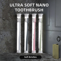 Brosse à dents de voyage jetable biodégradable en nylon ultra-douce avec logo personnalisé, 10 000 nano-brins pour manche – Vente en gros