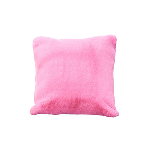 Housse de coussin carrée moderne minimaliste en fausse fourrure couleur unie 45x45cm lavable en machine pour la décoration intérieure - Product Image 5
