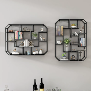 Étagère murale, bibliothèque murale, armoire de <span class=keywords><strong>rangement</strong></span> murale, porte-vin créatif mural pour salon - Product Image 1