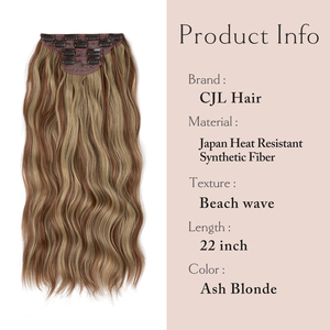 Extensions de <span class=keywords><strong>Cheveux</strong></span> Ombrées Blondes Sans Coutures à Clips Invisibles Bouclées en Fibre Synthétique de Haute Qualité Résistante à la Chaleur de Notre Marque - Product Image 2