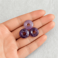 Perles Donut à Grand Trou en Agate Naturelle, Pierre Précieuse, Boucle de Paix, Perles Libres pour la Fabrication de Bijoux DIY (Bracelets, Colliers) - Vente en Gros