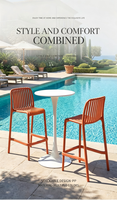 Tabouret de bar empilable moderne en plastique avec lattes creuses, chaise haute pour comptoir de cuisine, café, restaurant, mobilier d'extérieur, fabriqué en Chine