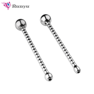 Dilatatore uretrale in acciaio inox con la testa rotonda del pene giocattoli per il sesso adulto due taglie uomo giocattoli del sesso - Product Image 6