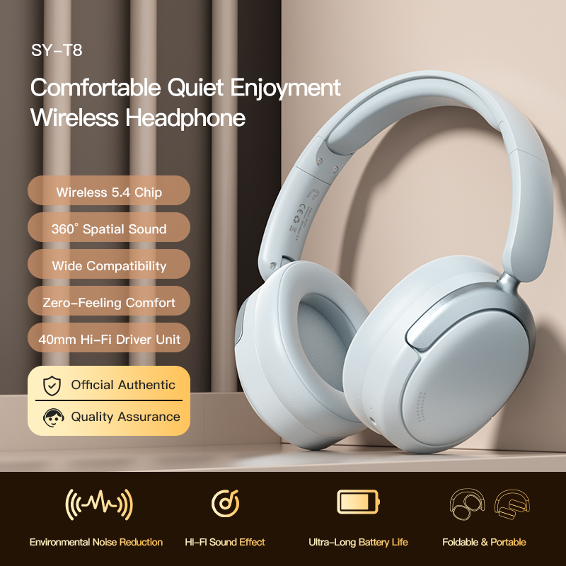 # Soyto T8 Bluetooth 5.4 Wireless Headphones – Foldable Over-Ear HiFi Headset with 40mm Dynamic Drivers, Skin-Friendly Comfort & ODM Support - View 2