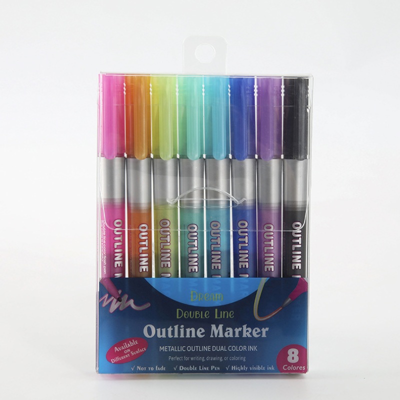 Заводская поставка DIY набор маркеров канцелярских принадлежностей 8 цветов самоклеящийся Маркер Набор ручек