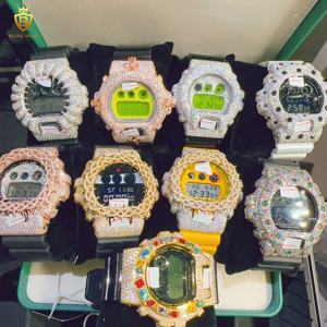 DW6900 Fashion Hip Hop argento Sterling 925 Pass diamante Tester ghiacciato VVS Miossanite diamante cassa per orologio lunetta - Product Image 4