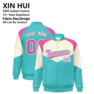 Chaqueta Varsity con Logotipo Personalizado en Color de Contraste, Chaqueta Bomber de Béisbol Unisex con Bordado y Parches para Equipos Escolares - Product Image 1