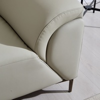 Canapé d'angle moderne en cuir véritable de luxe européen RH avec pieds en métal et hauteur réglable pour hôtel, salon, appartement
