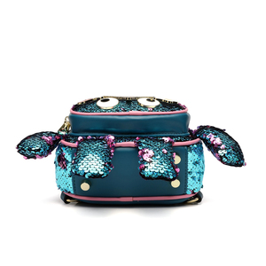 Zaino da <span class=keywords><strong>Donna</strong></span> con Paillettes <span class=keywords><strong>Blu</strong></span> Lucide a Forma di Orso, Bestseller, Borsa Convertibile a Tracolla o a Spalla 2987 - Product Image 4