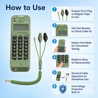 Testeur de ligne téléphonique vert, testeur de traçage de fil avec identification de l'appelant