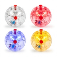 Balle de jeu interactive en plastique écologique rechargeable pour chats - Couleur unie, utilisation intérieure/extérieure