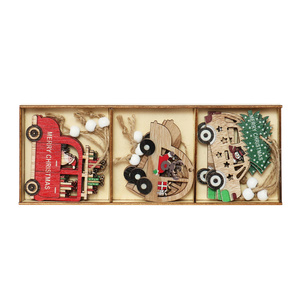 Vendita Diretta Fabbrica: Set di 3 Ornamenti Natalizi Fai-da-te in Legno a Forma di Angelo da Appendere, 6cm - Palline e Decorazioni per Albero di Natale - Product Image 2