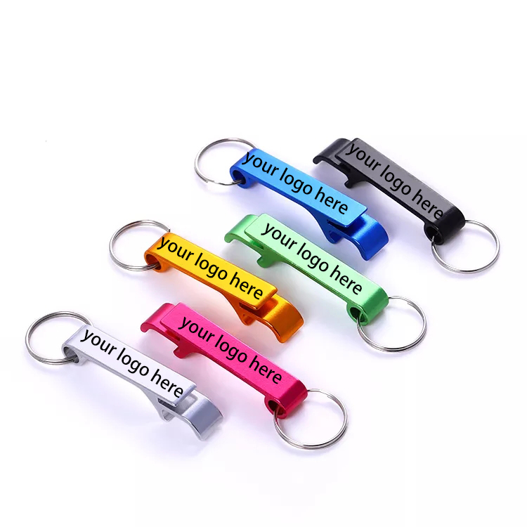 В наличии, открывалка для пива из алюминиевого сплава без рисунка, персонализированная открывалка для бутылок вина, рекламные подарки, открывалка для бутылок, брелок с логотипом на заказ