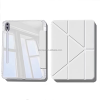 Étui pour Samsung Galaxy Tab S10/S9 FE 10,9 pouces S11 11'' avec support pliable en trois parties, en cuir PU et silicone, avec porte-stylet S Pen