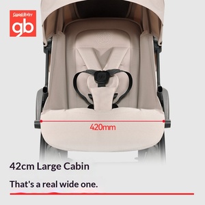 <span class=keywords><strong>Cochecito</strong></span> de Bebé de Cuatro Ruedas <span class=keywords><strong>GB</strong></span> para Kunpeng, Asiento Ancho Reclinable, Modelo Portátil D2800, Marco de Aleación de Aluminio, 15 kg - Product Image 1