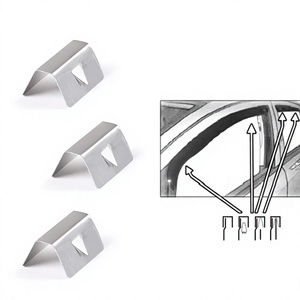 FOR <b>Car</b> Windshield <b>Clips</b> Metal Steel For HEKOG3 Weather Shields 3M Tape Stick Silver Color BLJ01 - Product Image 3
