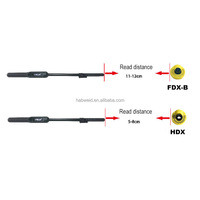 Lecteur RFID portable robuste 134,2 kHz FDX-B/HDX ABS avec antenne extensible pour balises d'oreille, scanner étanche IP57 pour animaux