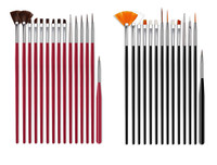 Kit de 20 pinceaux pour nail art, 2 ensembles avec palette en résine, stylo à pois, pinces, strass, outils de peinture de lignes, outils de manucure DIY, vente en gros
