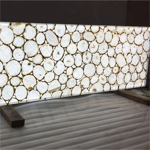 Wholesale Modern Luxury Brazilian White Agate Slabs Translucent Semi-Precious <b>Stone</b> Gemstone Backlit Waterproof Kitchen Villa - Product Image 6