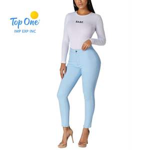 Top One Top OneBeauty Comfortable <b>Women's</b> Mid-Waist Denim Trousers Soft Trendy Casual Street Style Skinny <b>Jeans</b> - Product Image 2
