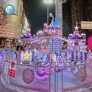 Manèges de parc d'attractions de haute qualité, fournisseur d'usine chinoise, Manège Cygne à commande individuelle rose, Manèges rotatifs pour aire de jeux familiale à vendre - Product Image 3