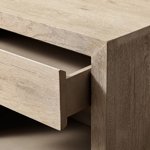 Modern Reclaimed Oak Nightstand with Storage <strong>Thin</strong> Frame Closed <strong>Bedside</strong> <strong>Table</strong> Solid Wood Bedroom Furniture - Product Image 5